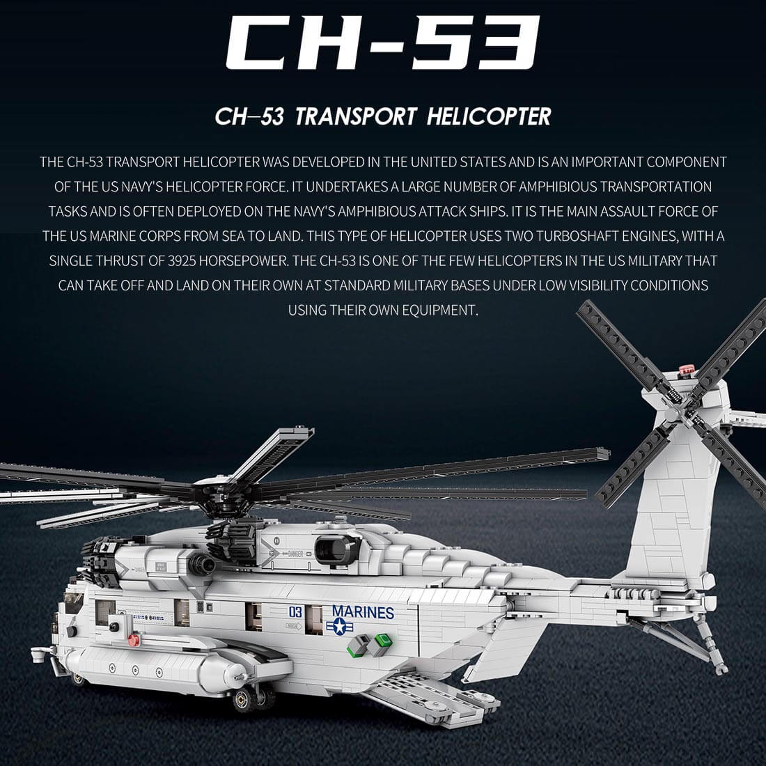 CH-53E Super Stallion 1:35 Scale Military Helicopter